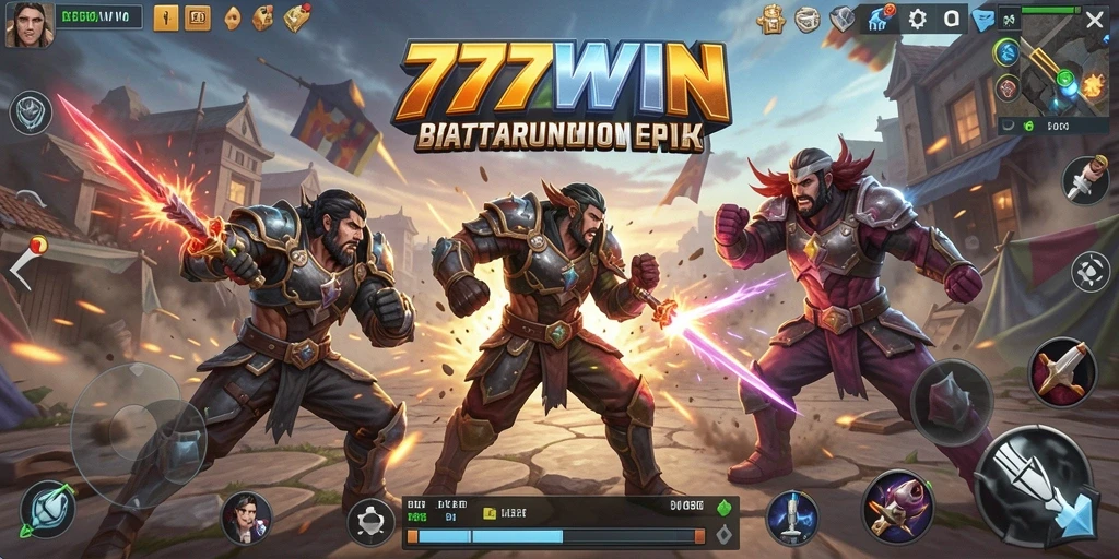 Tampilan seru gameplay <strong>777WIN</strong> dalam pertarungan Battle Royale.