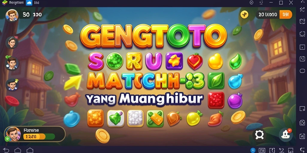 Tangkapan layar utama GENGTOTO menampilkan gameplay Match-3 yang seru dan penuh warna.