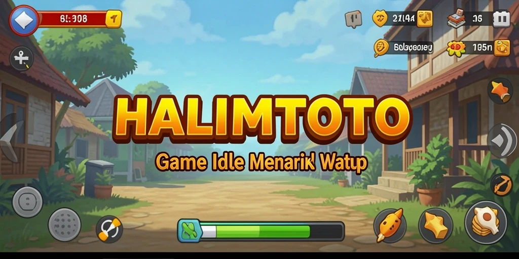 Screenshot gameplay HALIMTOTO menunjukkan karakter beraksi dalam dunia Idle yang menawan.