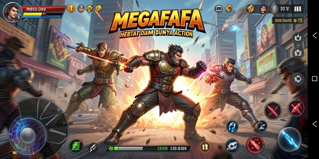 Tampilan gameplay MEGAFAFA menunjukkan aksi yang mendebarkan.