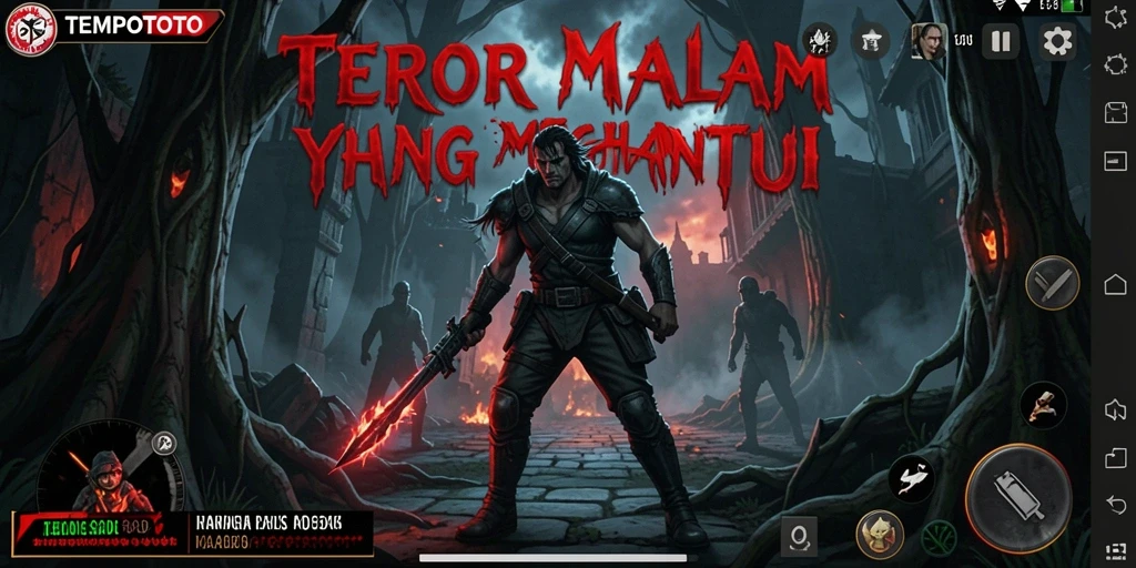 Tampilan gameplay menyeramkan dalam TEMPOTOTO yang menunjukkan suasana mencekam.